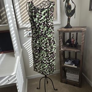 Signature by Sangria Green and Brown Midi Dress